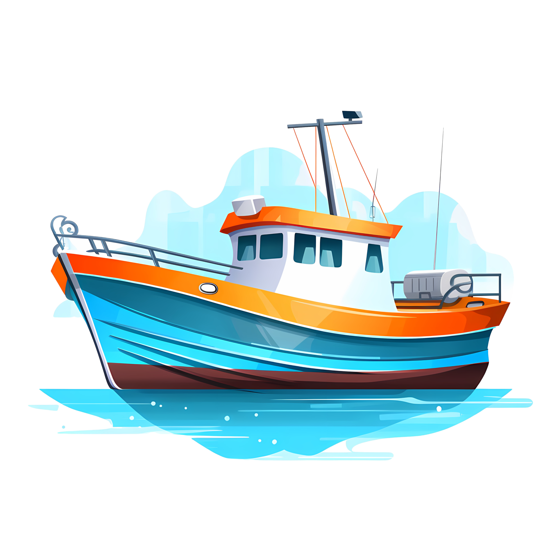 ai-generated-fishing-boat-on-the-water-33209000-png