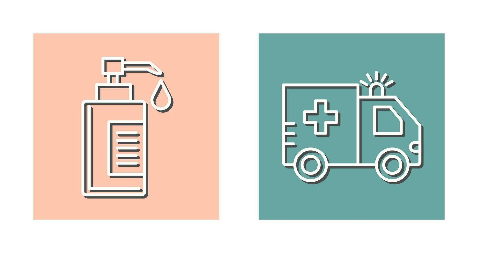 Hand Soap and Ambulance Icon vector
