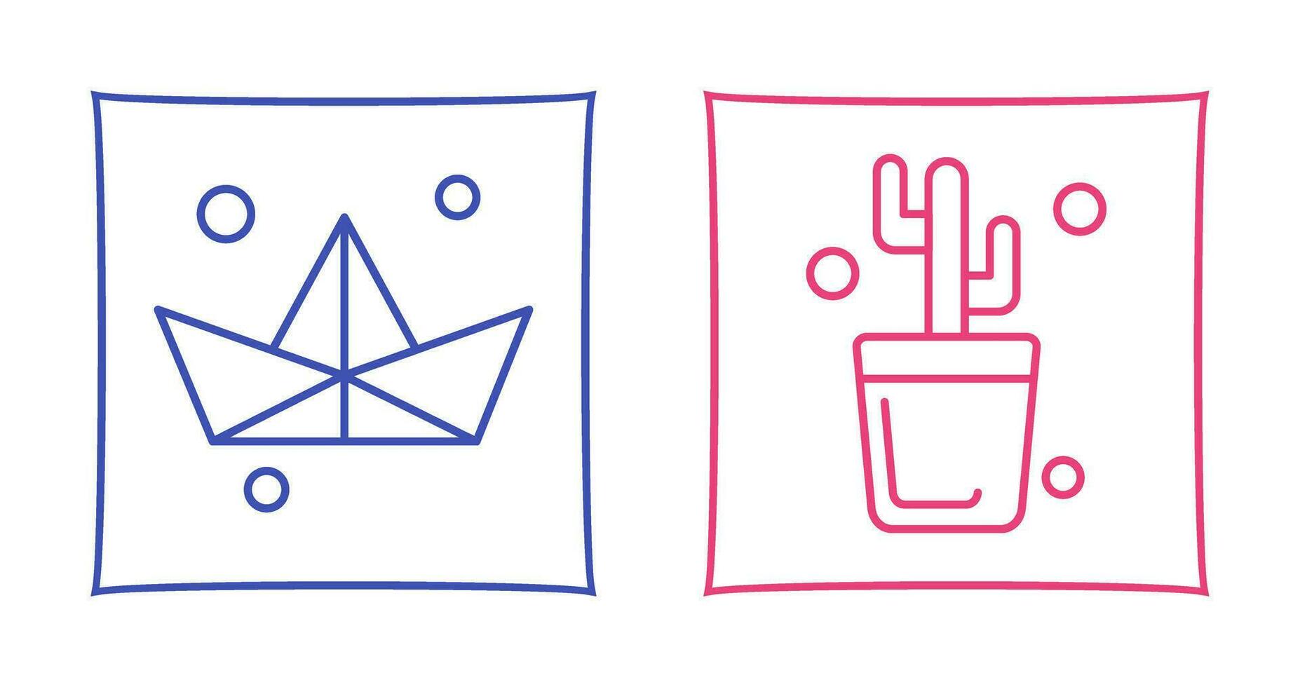 Origami and Cactus Icon vector