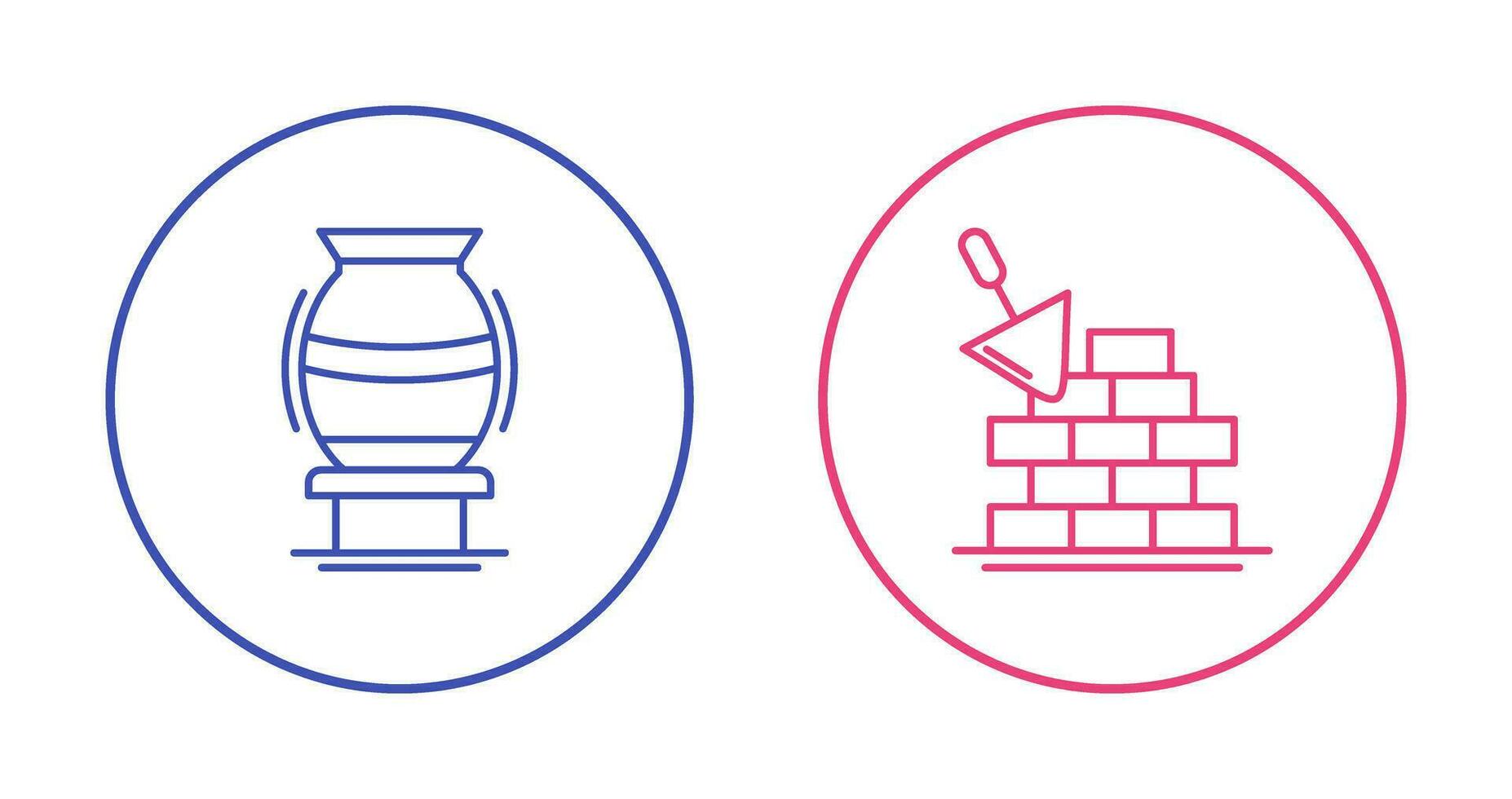 vase and brickwall Icon vector