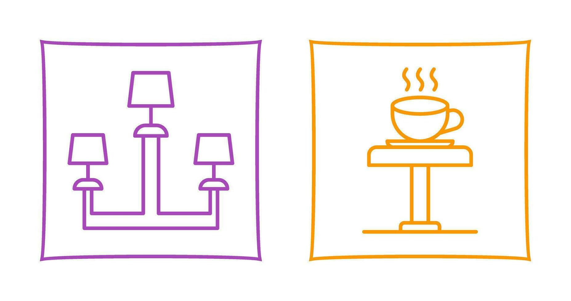 Lamp and Coffee Table Icon vector