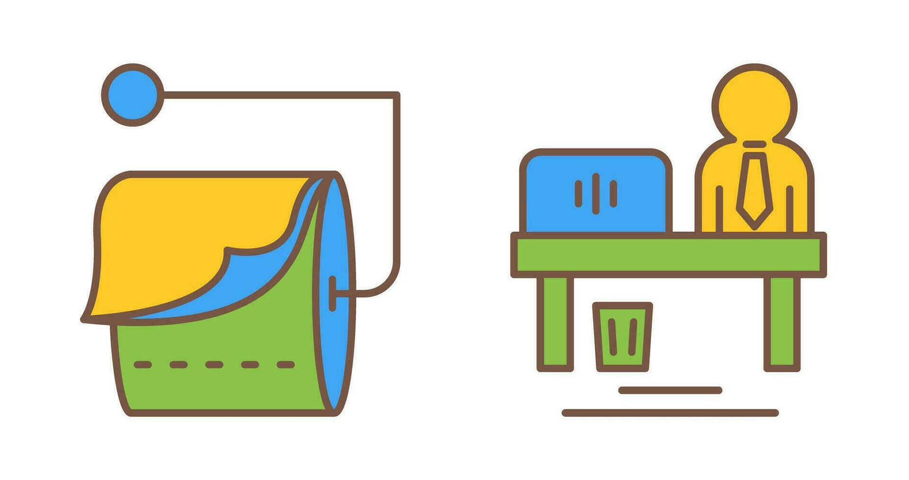 Tissue Roll and Worker Icon vector