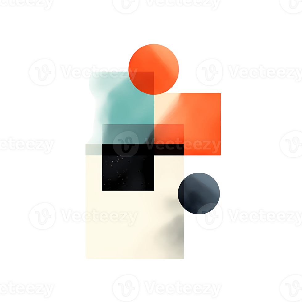 Ai generated abstract geometric shapes on transparent background png