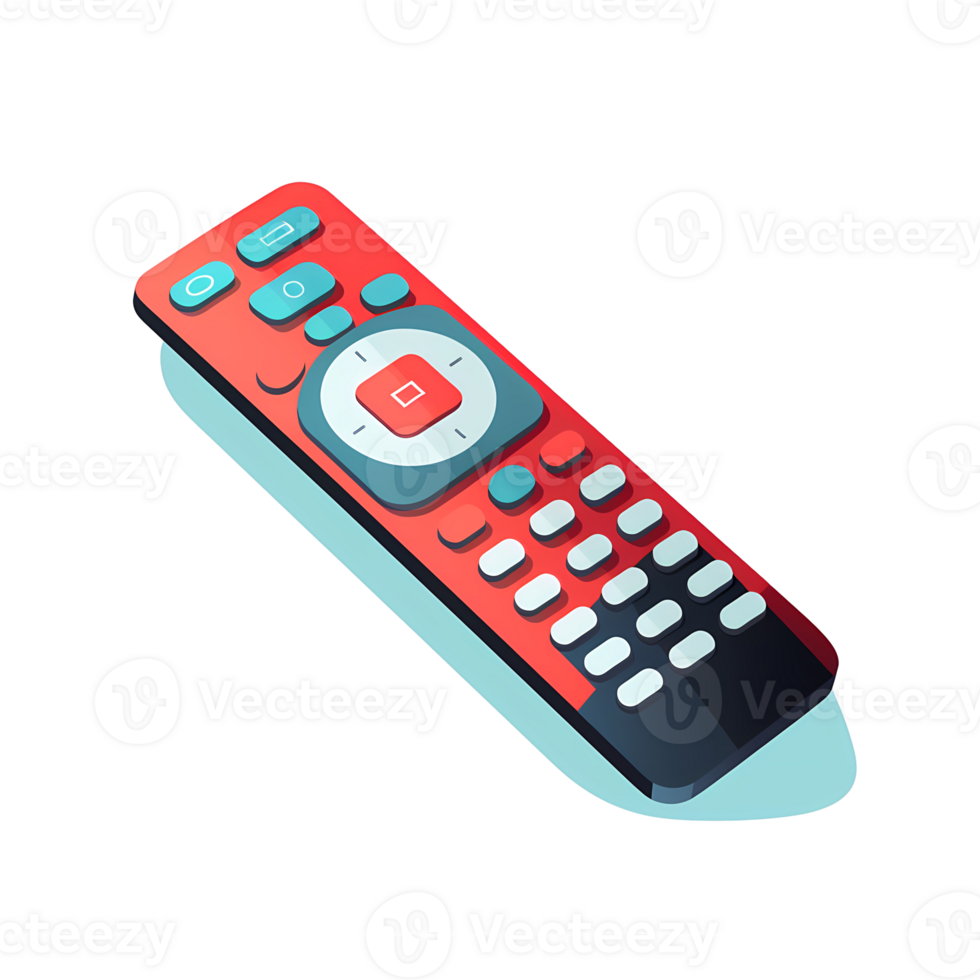 Ai generated tv remote control icon, flat style, isolated on