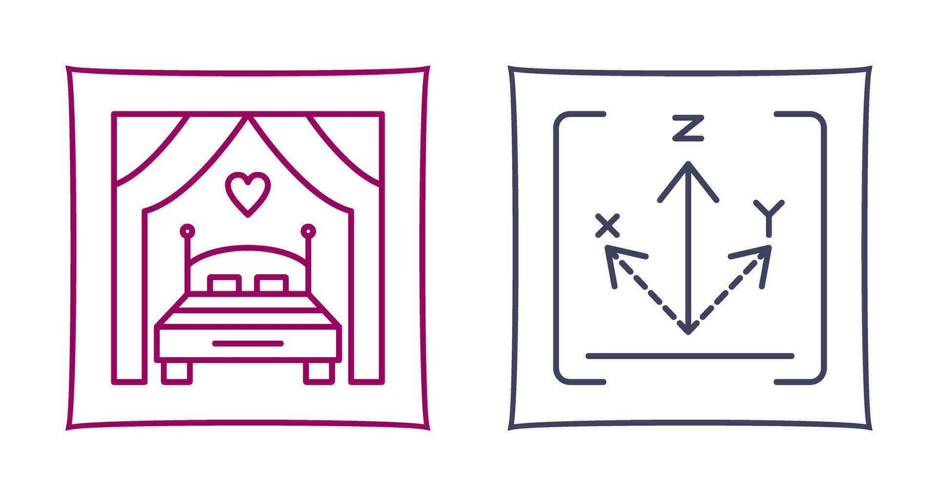 Bed and Axis Icon vector