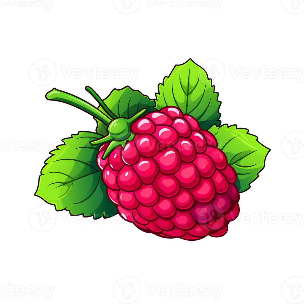 Ai generated raspberry fruit icon isolated on transparent background png