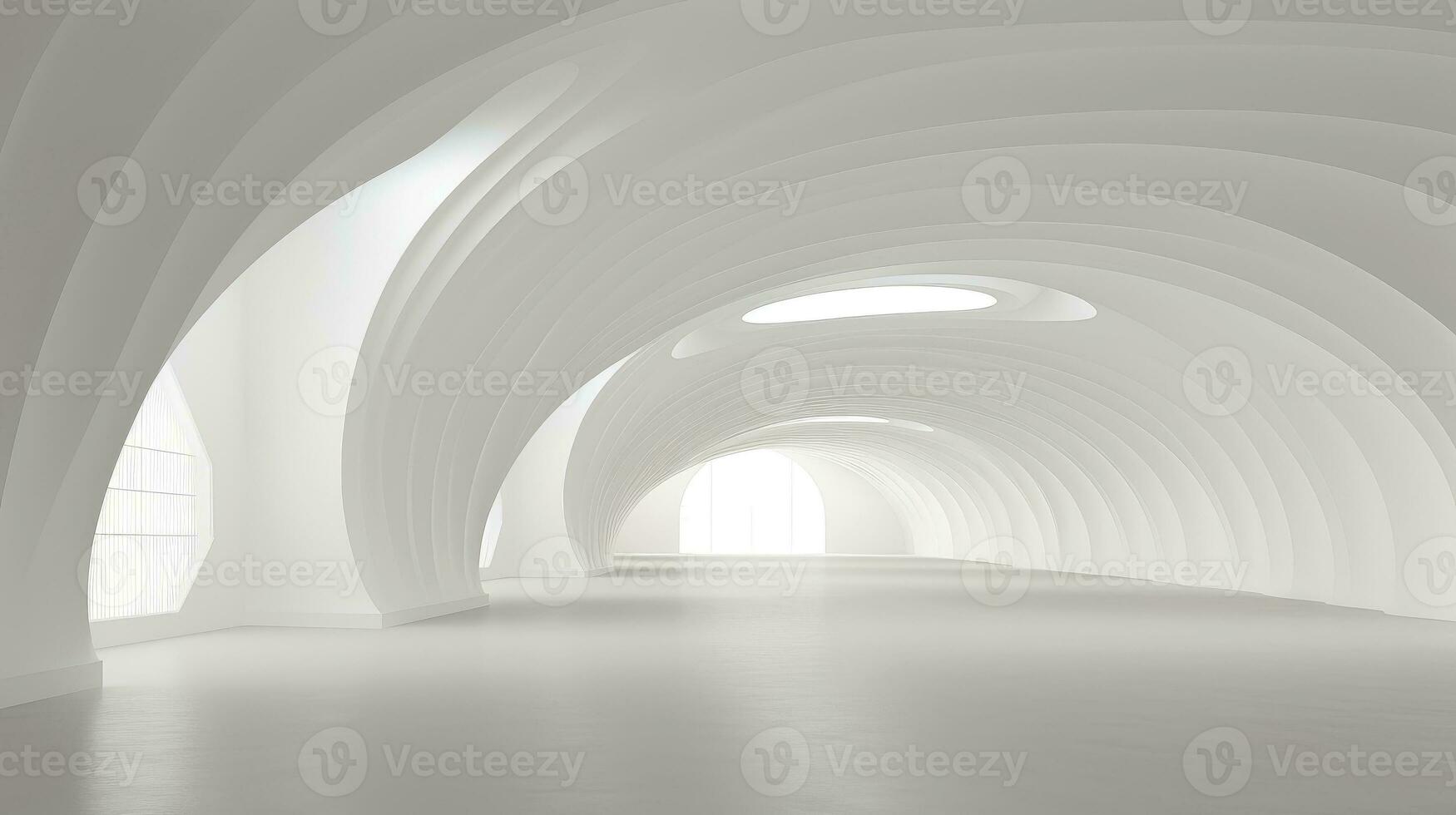 Abstract white architecture background, white geometric wallpaper, Generative AI photo