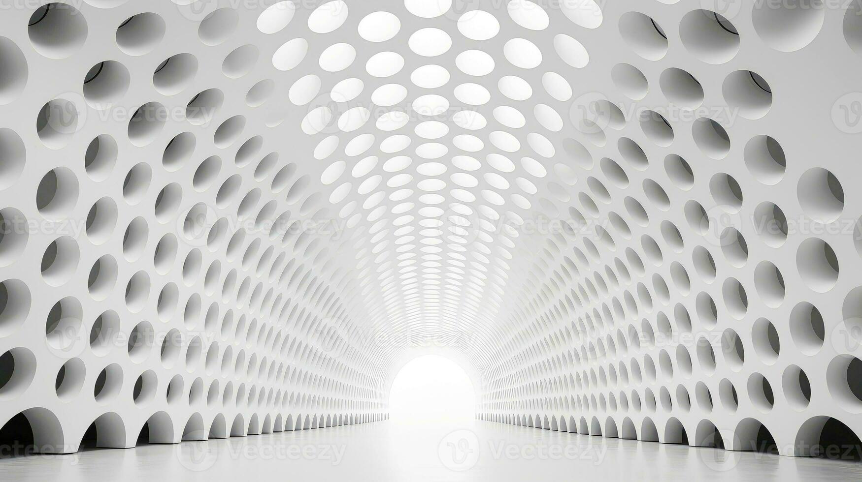 Abstract white architecture background, white geometric wallpaper, Generative AI photo