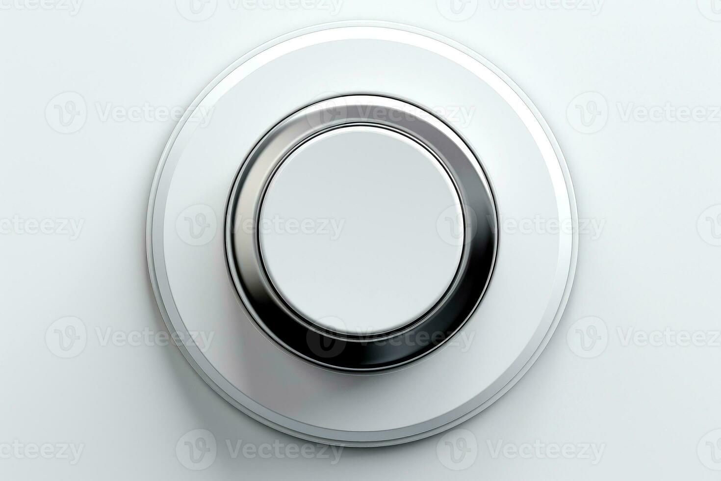 Abstract high tech multicolor button on white background, Generative AI photo