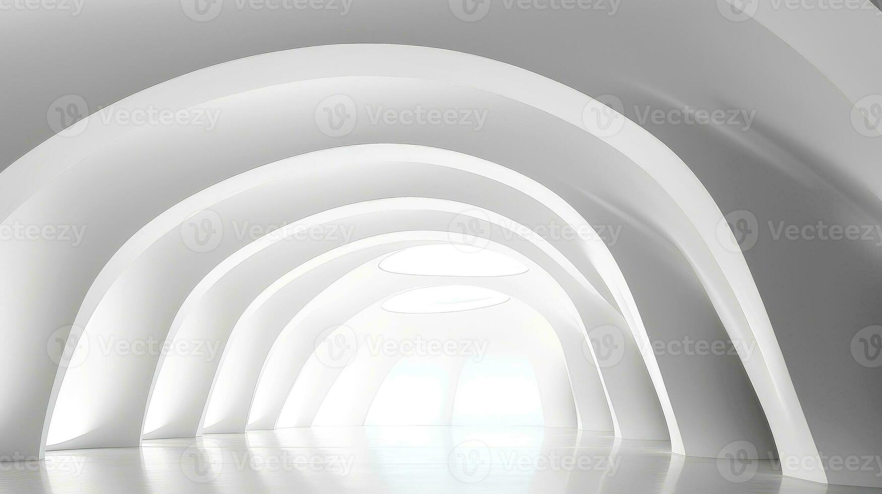 Abstract white architecture background, white geometric wallpaper, Generative AI photo