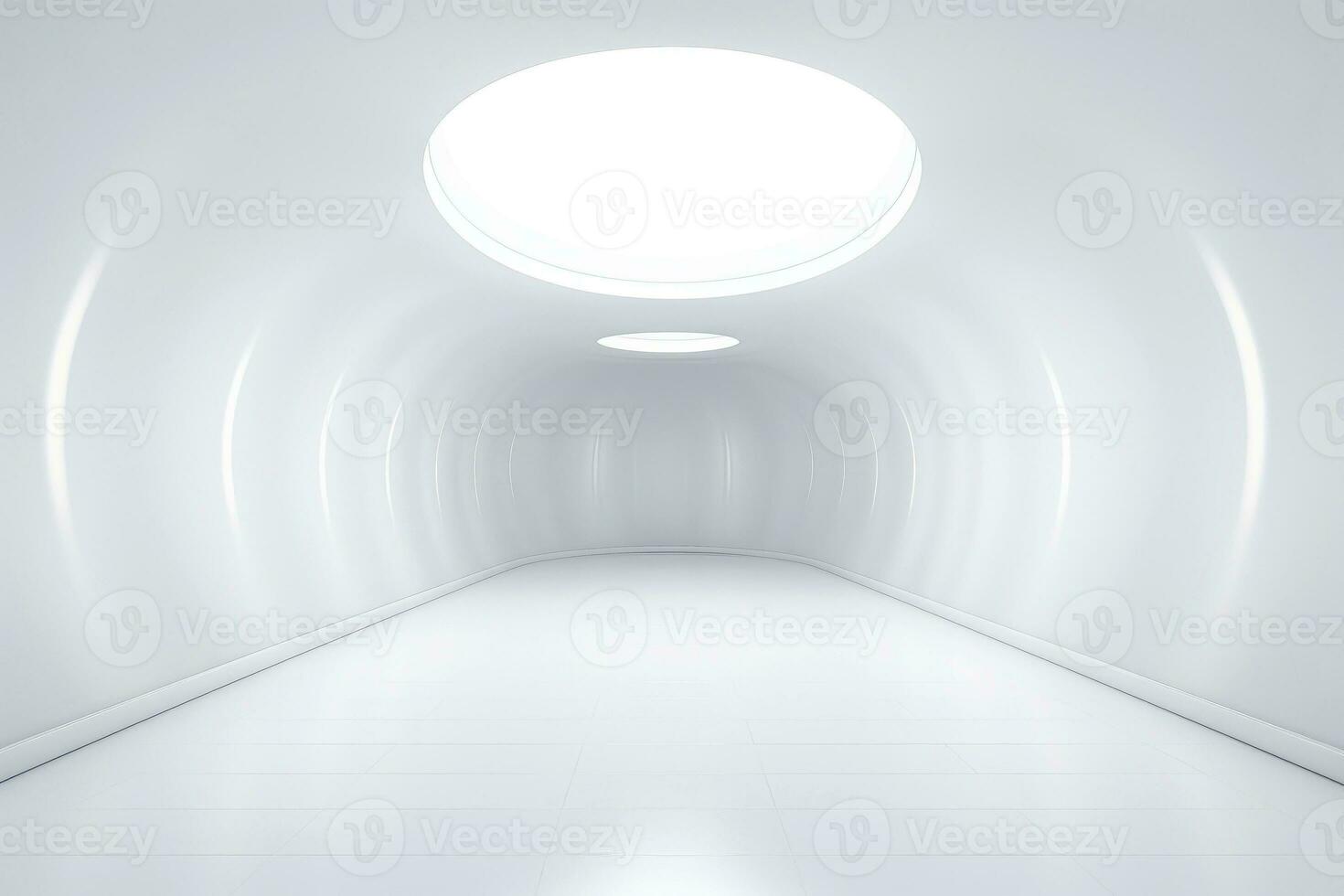 Abstract futuristic architecture background, Minimal technology white backdrop, Generative AI photo