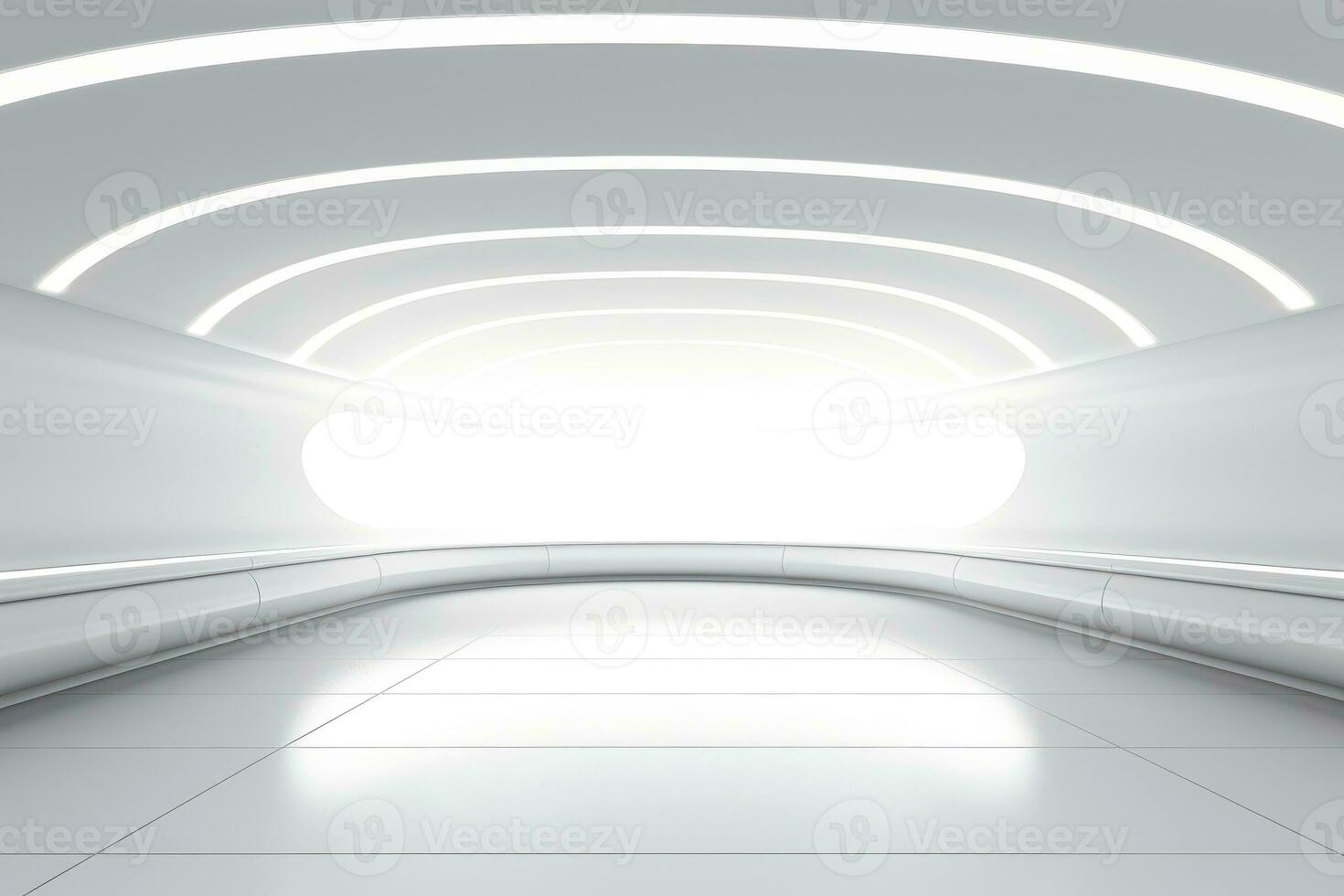 Abstract futuristic architecture background, Minimal technology white backdrop, Generative AI photo