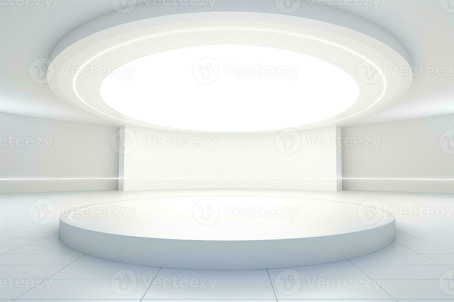 Abstract futuristic architecture background, Minimal technology white backdrop, Generative AI photo