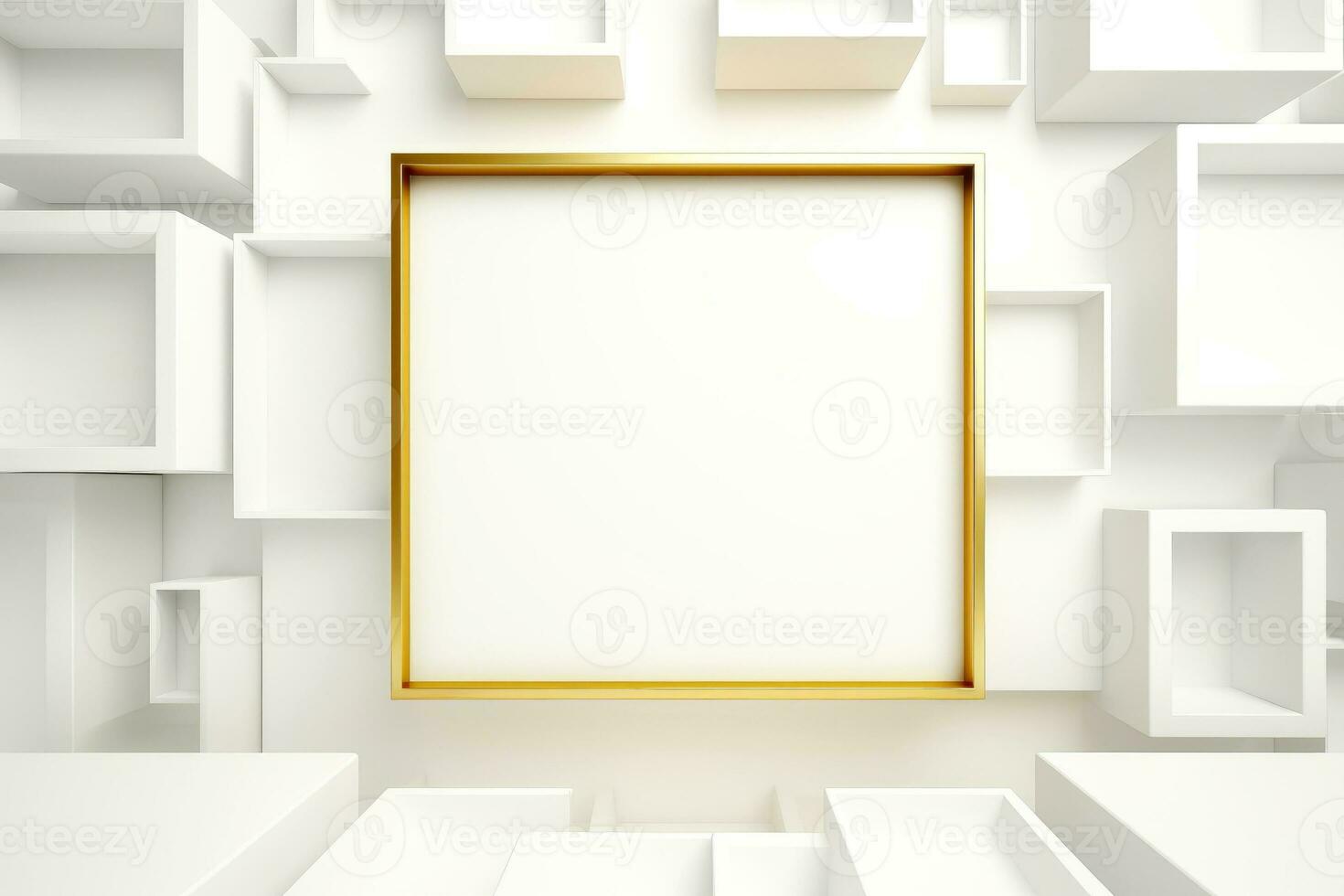 Abstract futuristic architecture background, Minimal technology white backdrop, Generative AI photo