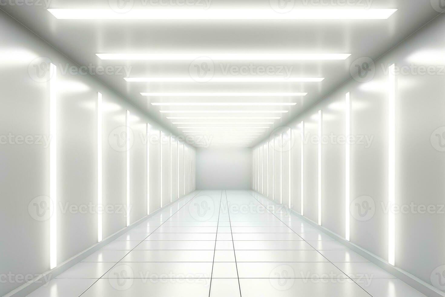 Abstract futuristic architecture background, Minimal technology white backdrop, Generative AI photo