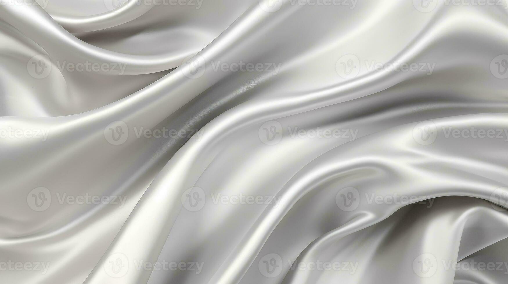 Close up of silver silk background, Abstract white cloth fabric wave, Generative AI photo