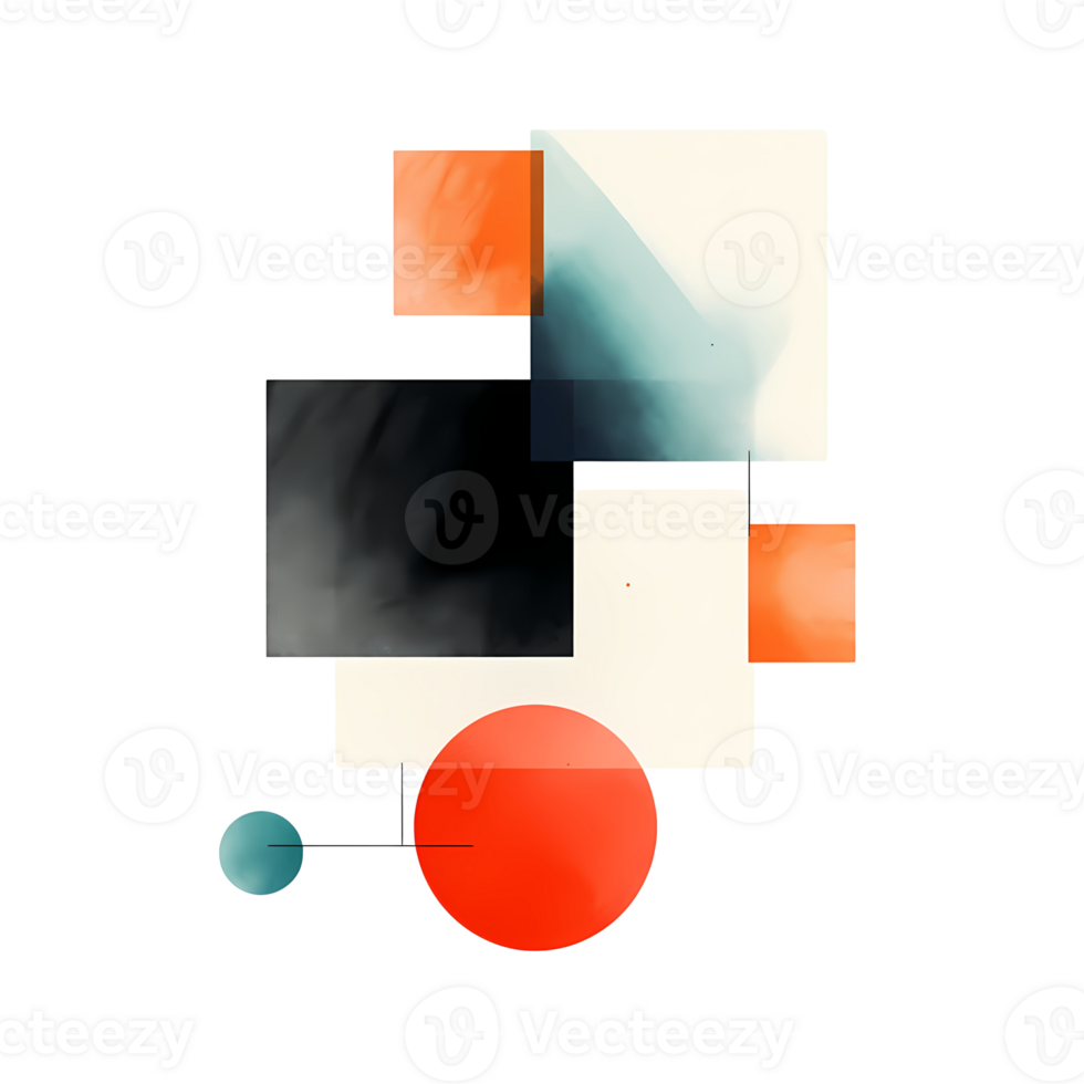 Ai generated abstract geometric shapes on transparent background png