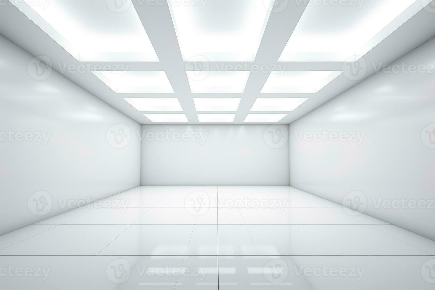 Abstract futuristic architecture background, Minimal technology white backdrop, Generative AI photo