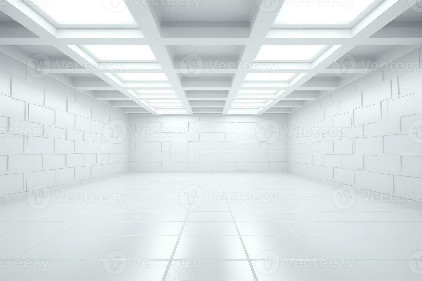 Abstract futuristic architecture background, Minimal technology white backdrop, Generative AI photo