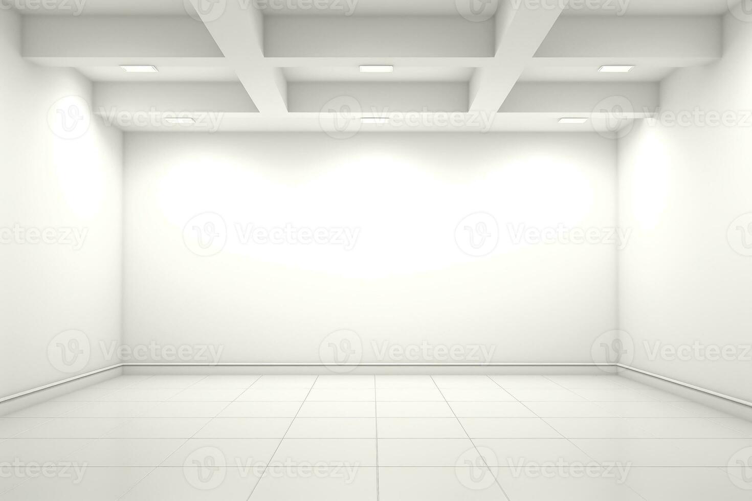 Abstract futuristic architecture background, Minimal technology white backdrop, Generative AI photo