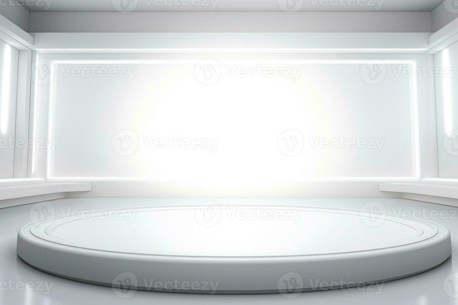 Abstract futuristic architecture background, Minimal technology white backdrop, Generative AI photo