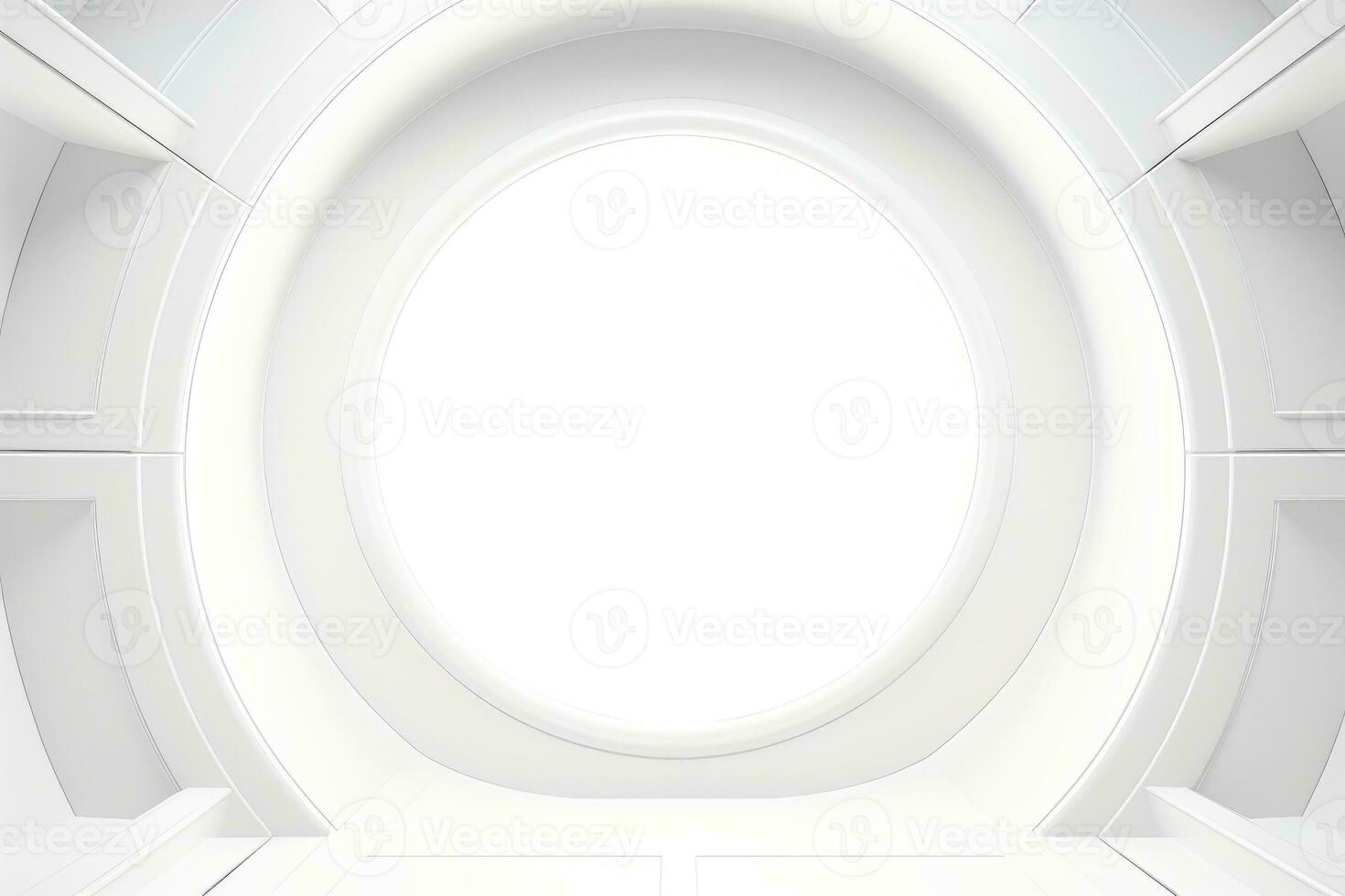 Abstract futuristic architecture background, Minimal technology white backdrop, Generative AI photo