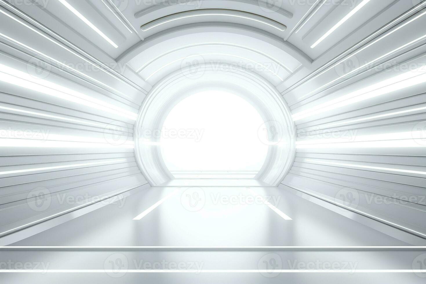 Abstract futuristic architecture background, Minimal technology white backdrop, Generative AI photo