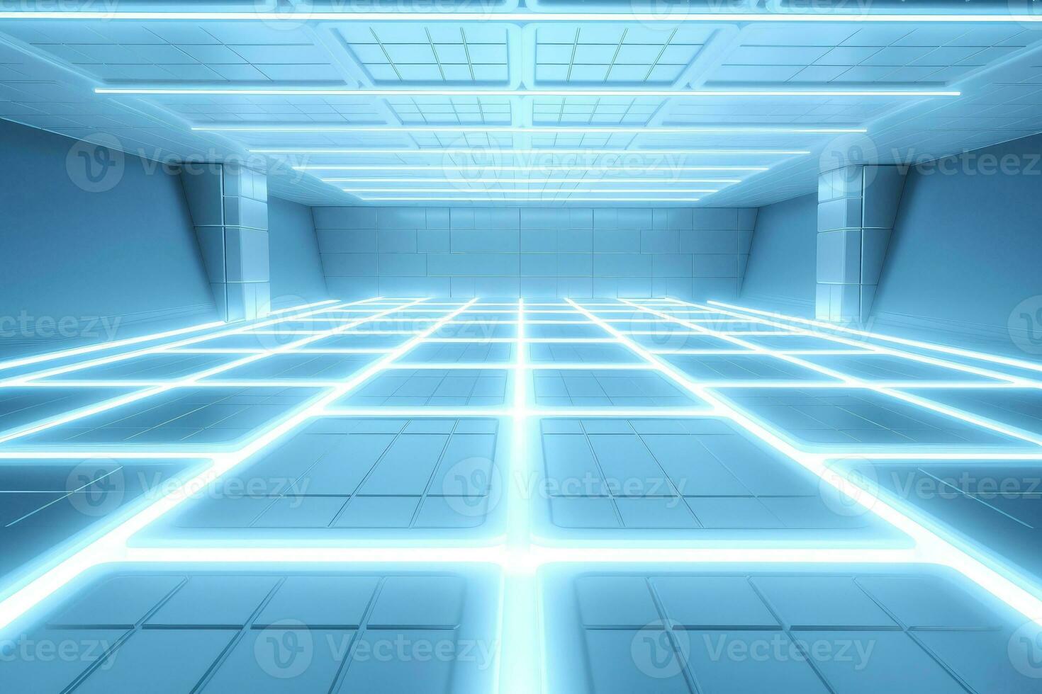 Abstract futuristic architecture background, Minimal technology white backdrop, Generative AI photo