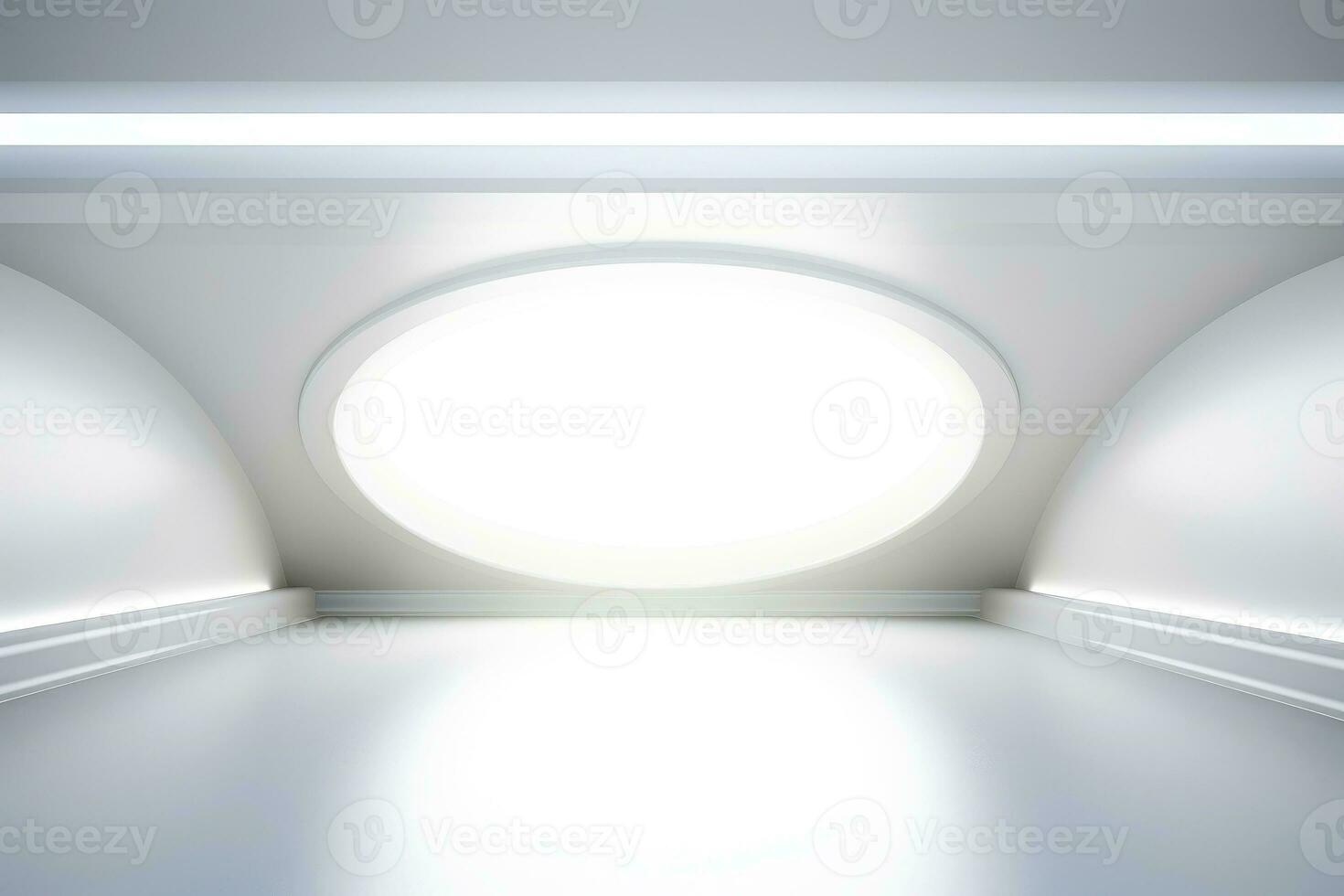 Abstract futuristic architecture background, Minimal technology white backdrop, Generative AI photo