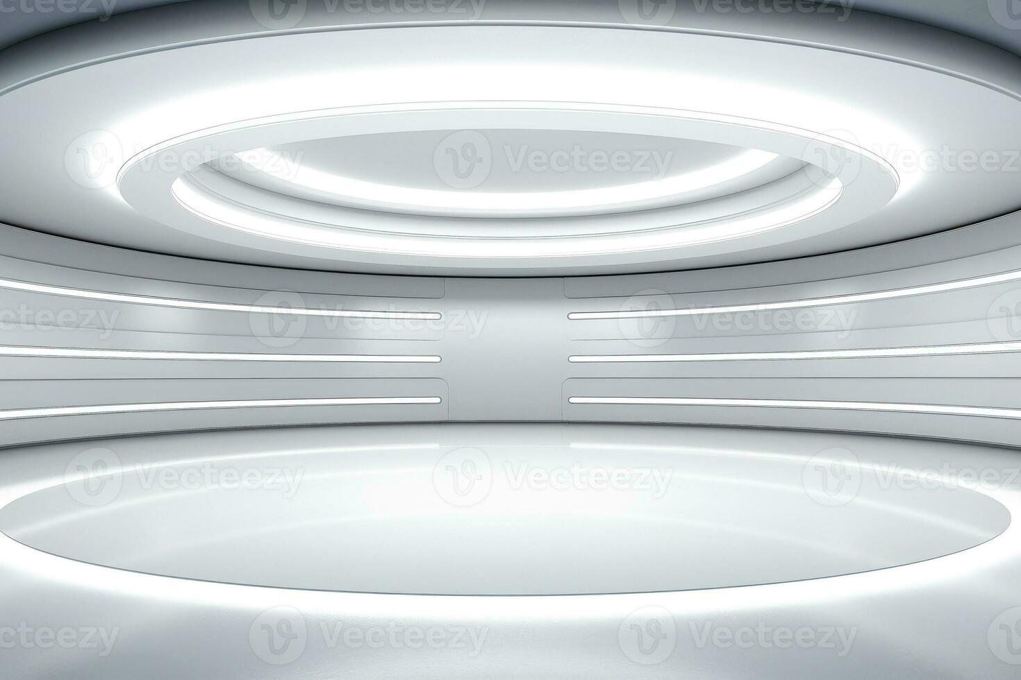 Abstract futuristic architecture background, Minimal technology white backdrop, Generative AI photo