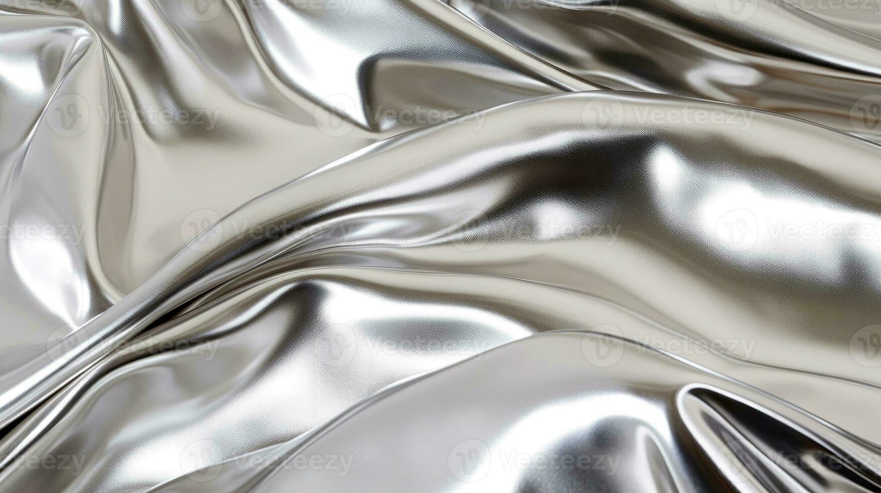 Close up of silver silk background, Abstract white cloth fabric wave, Generative AI illustration photo