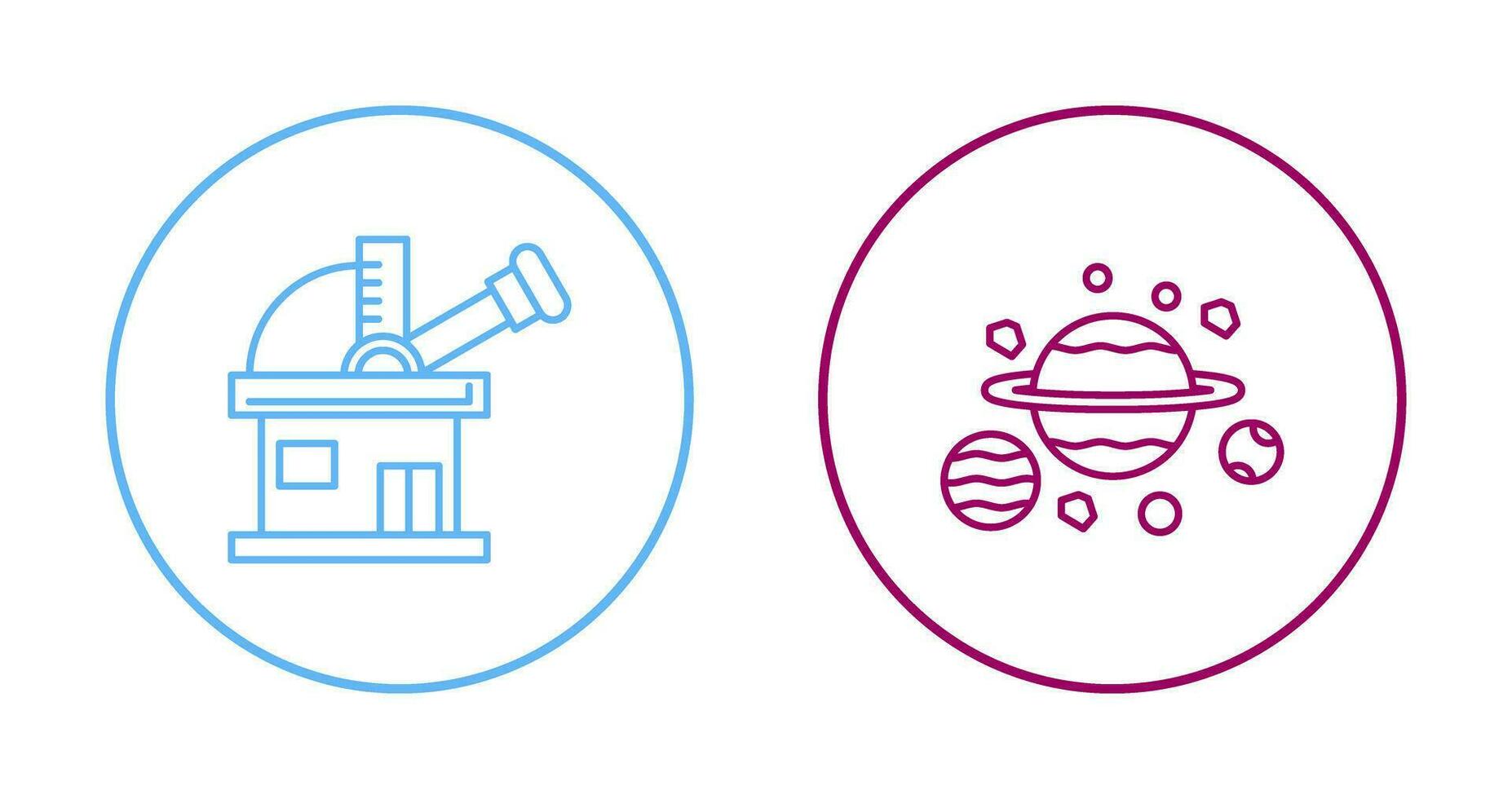 observatory and planets Icon vector