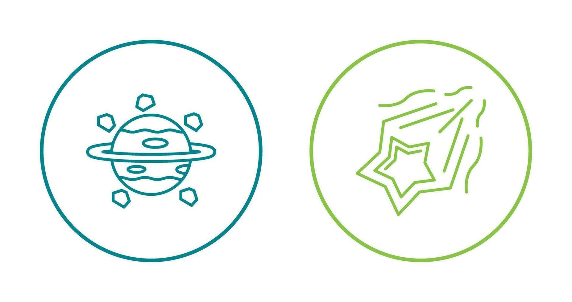 saturn and shooting star Icon vector