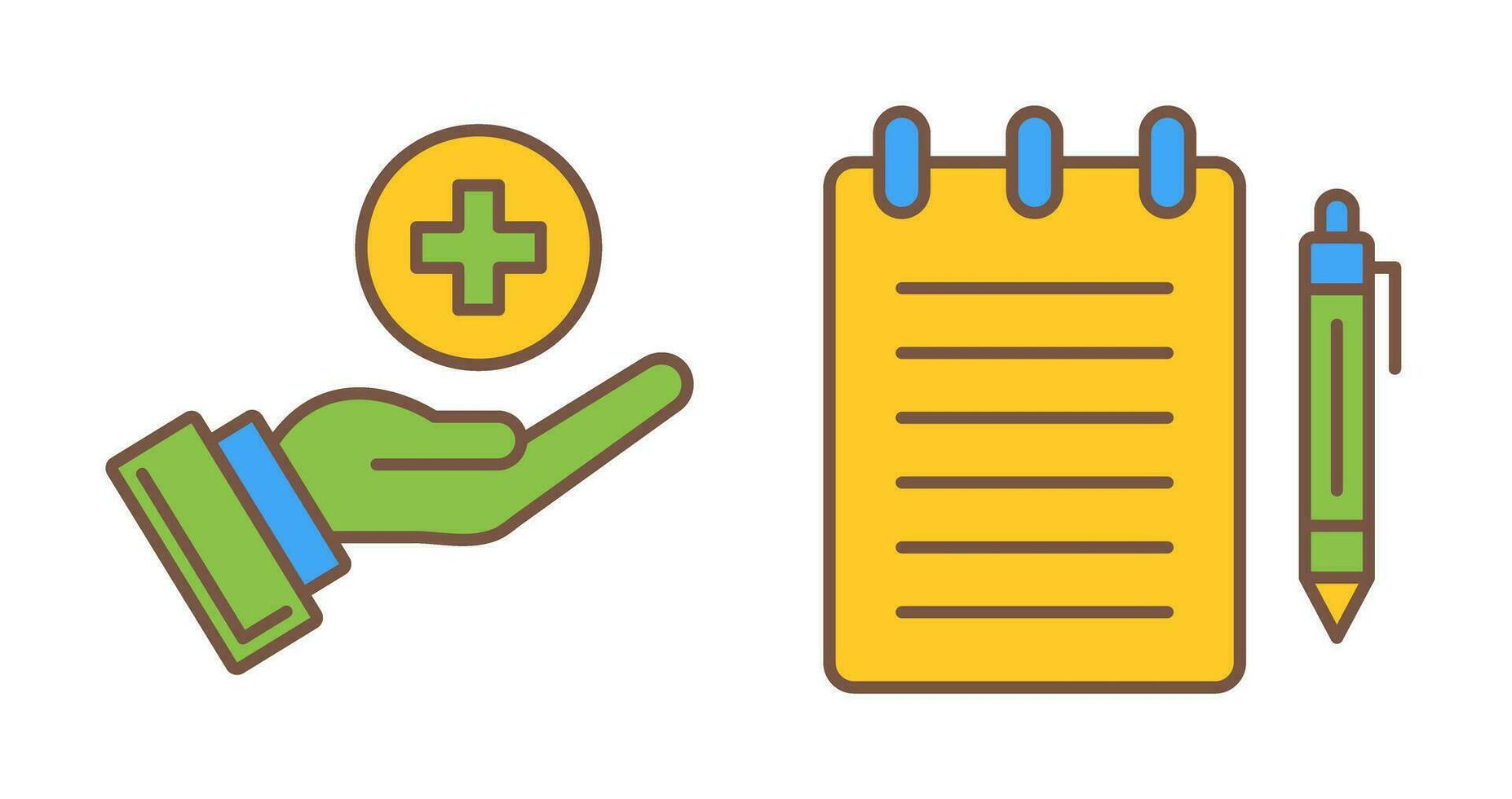 Care and Notepad Icon vector