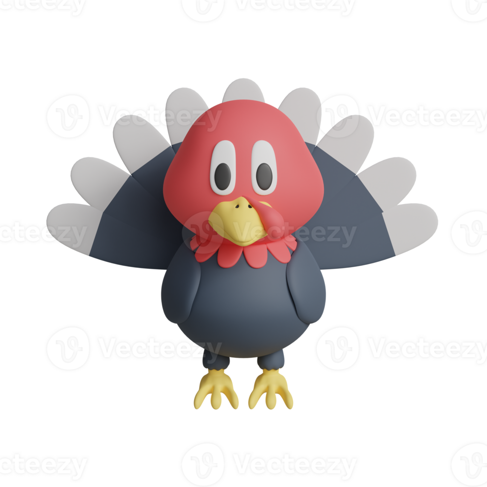 3d illustration of thanksgiving turkey icon png