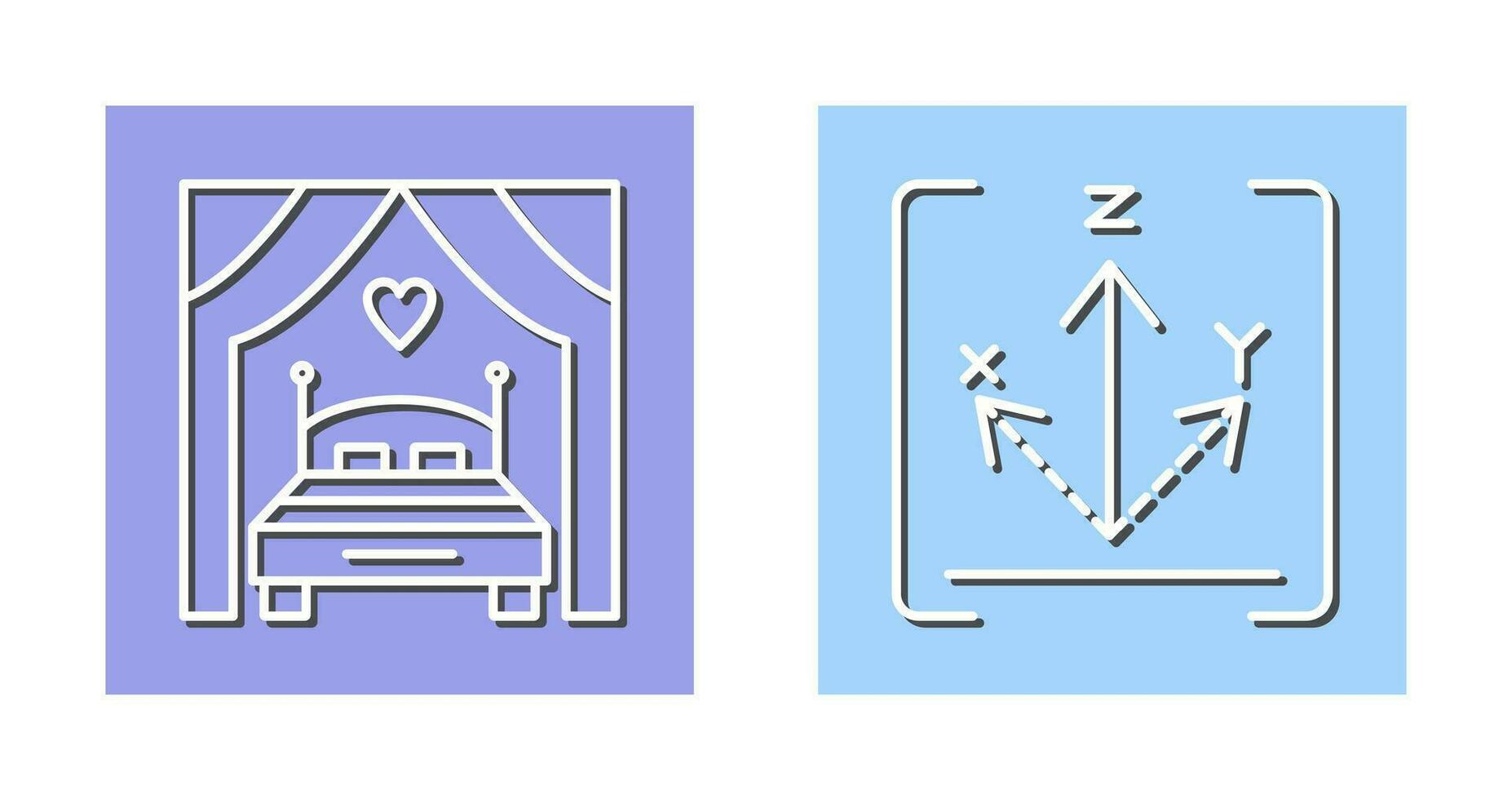 Bed and Axis Icon vector
