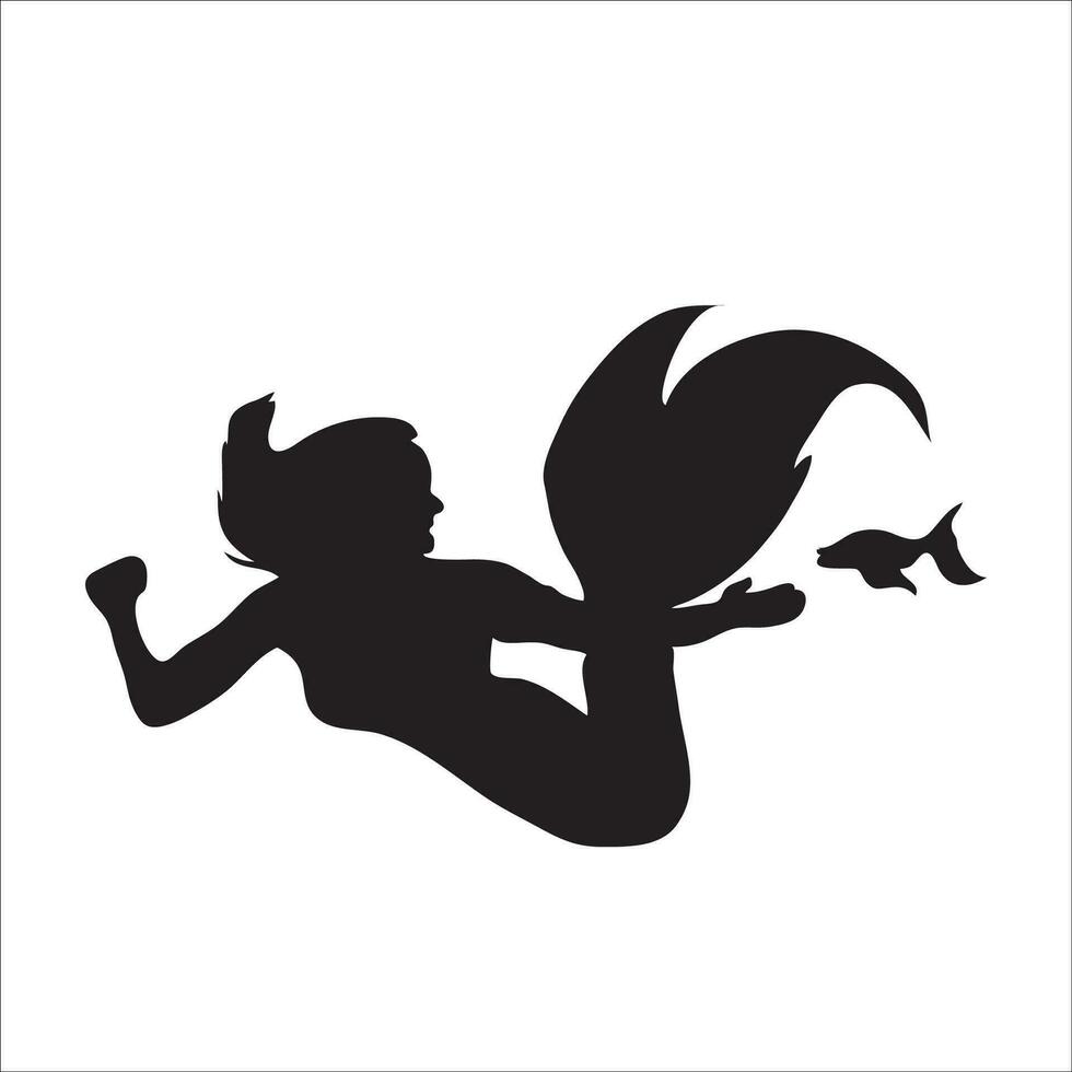 Mermaid silhouette vector