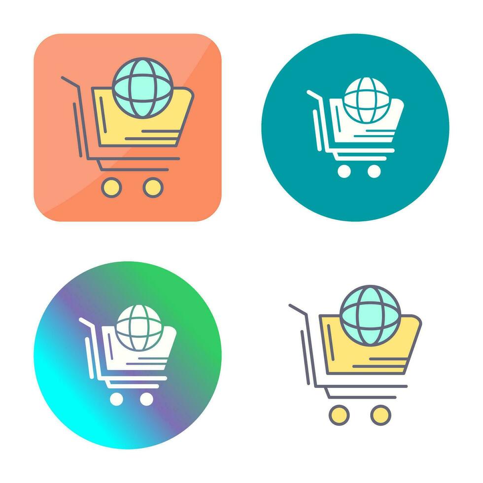 icono de vector de compras del mundo