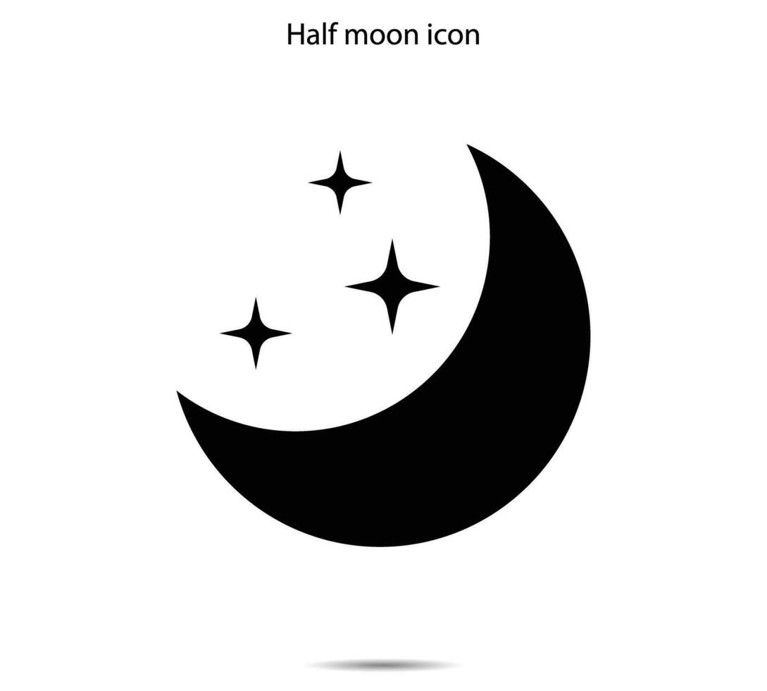 Half moon icon, Vector illustration