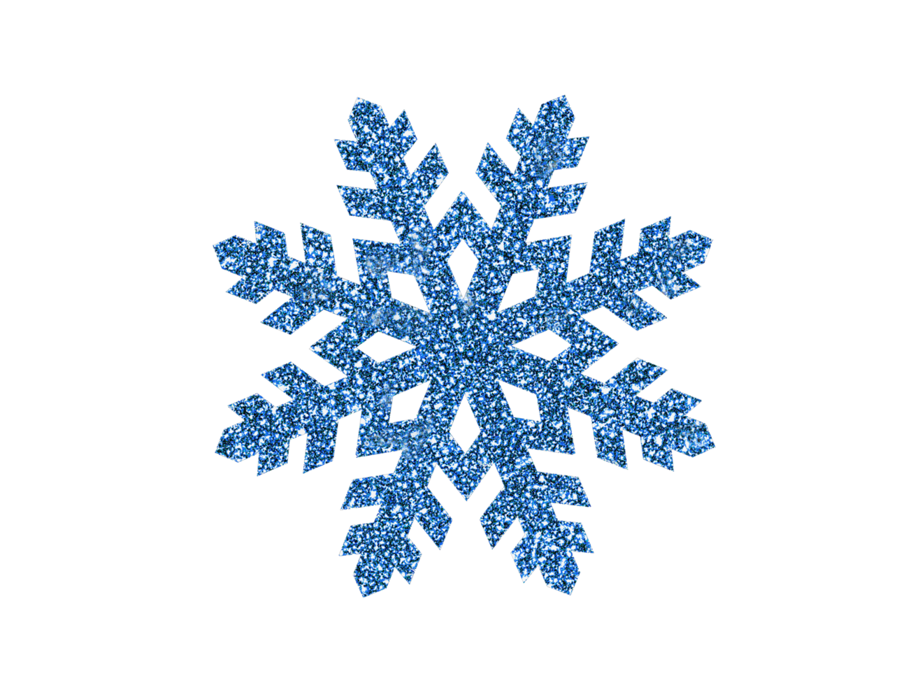 Isolated elegant glitter blue Christmas decoration snowflake png