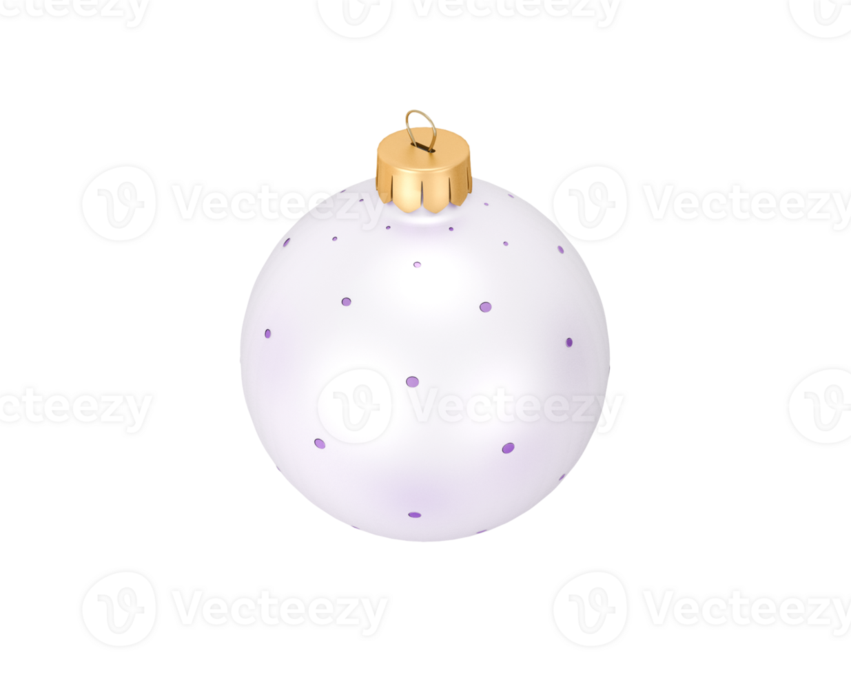 Isolated Christmas decorative ball with green pattern on transparent background png