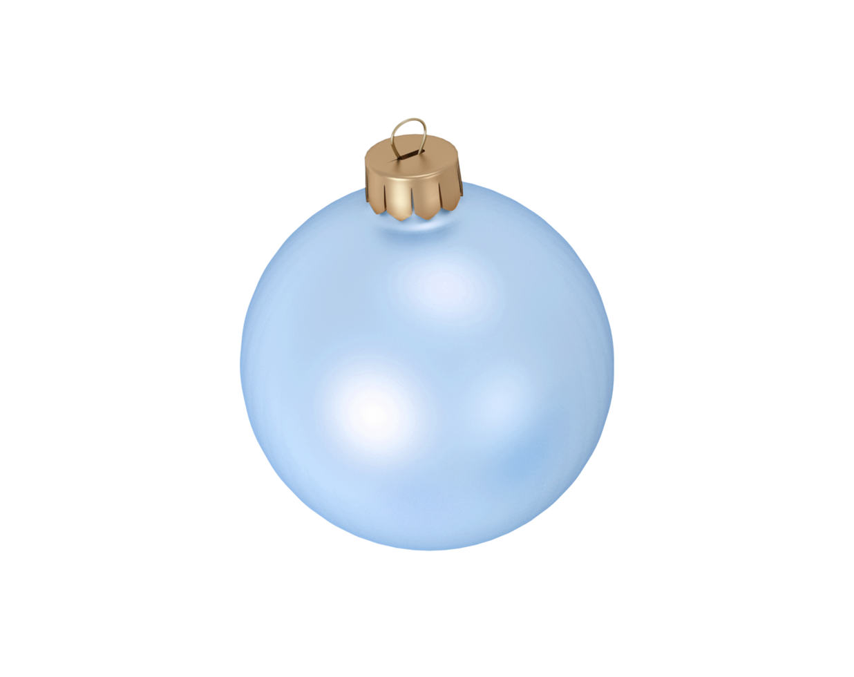 Isolated elegance blue Christmas decorative ball on transparent background png