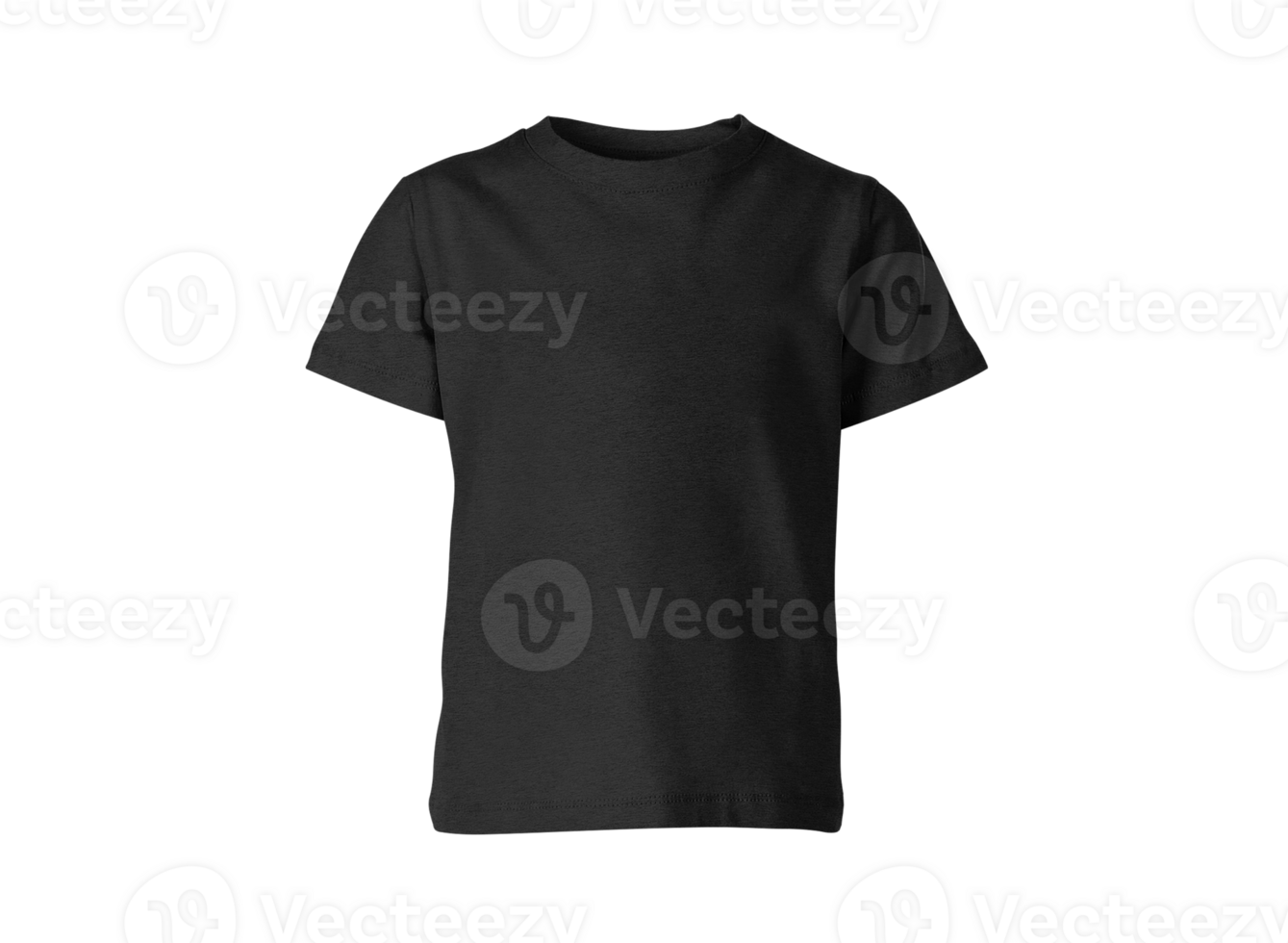 Black blank T-shirt wear product outfit for design concept mock up on transparent background png