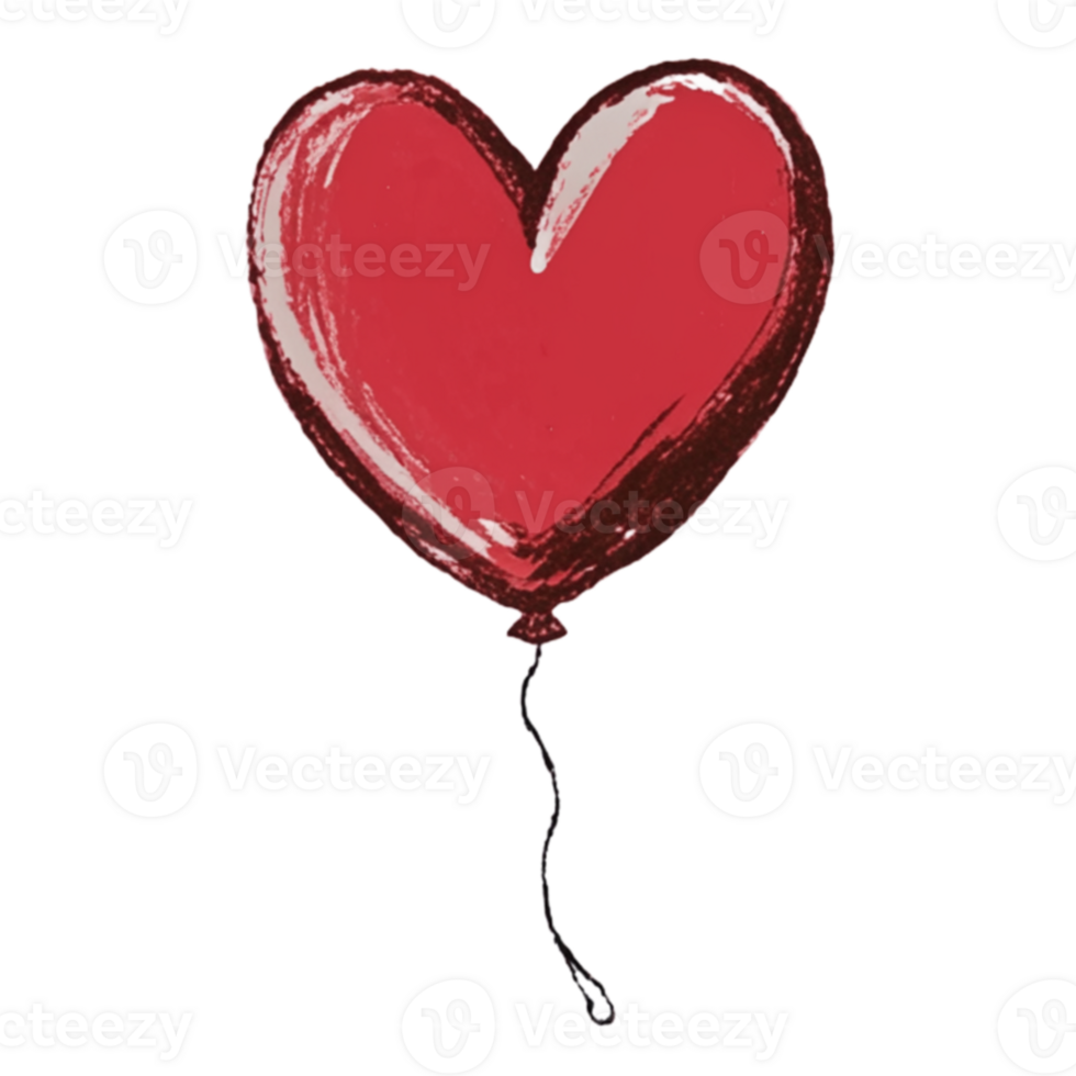 Balloon Shape Heart AI Generative png