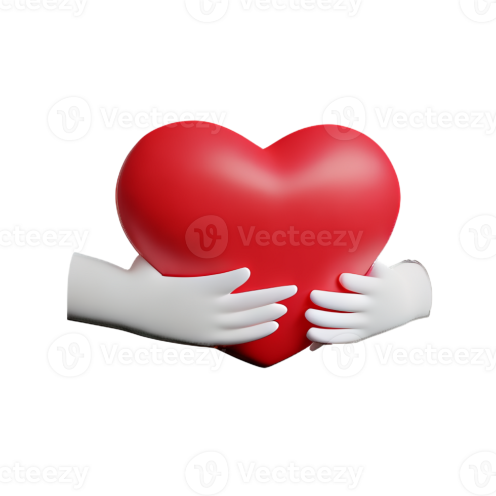 Hands Hugging Heart AI Generative png