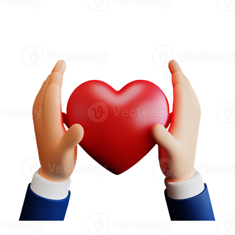 Hands Hugging Heart AI Generative png