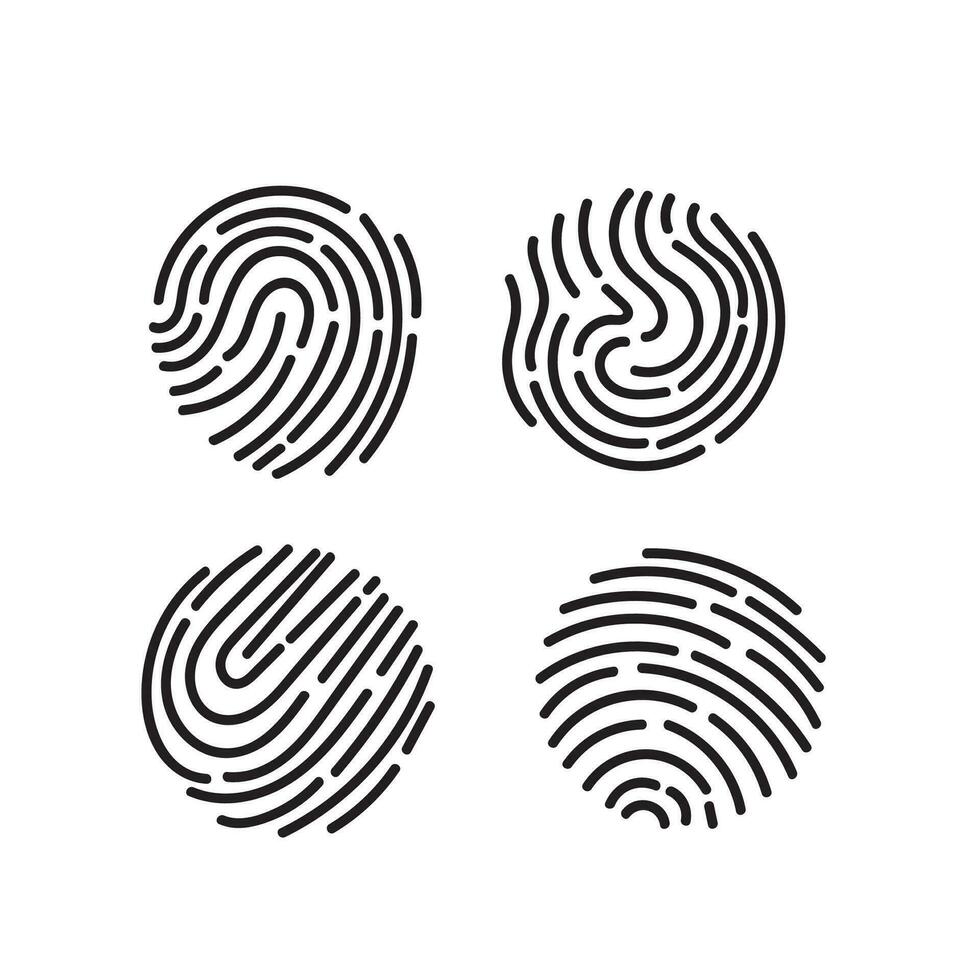 hand drawn doodle fingerprint icon illustration vector