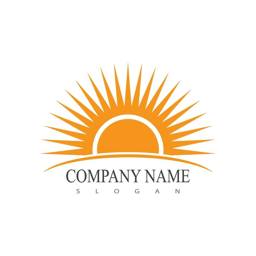 Sun logo vector template and symbol design