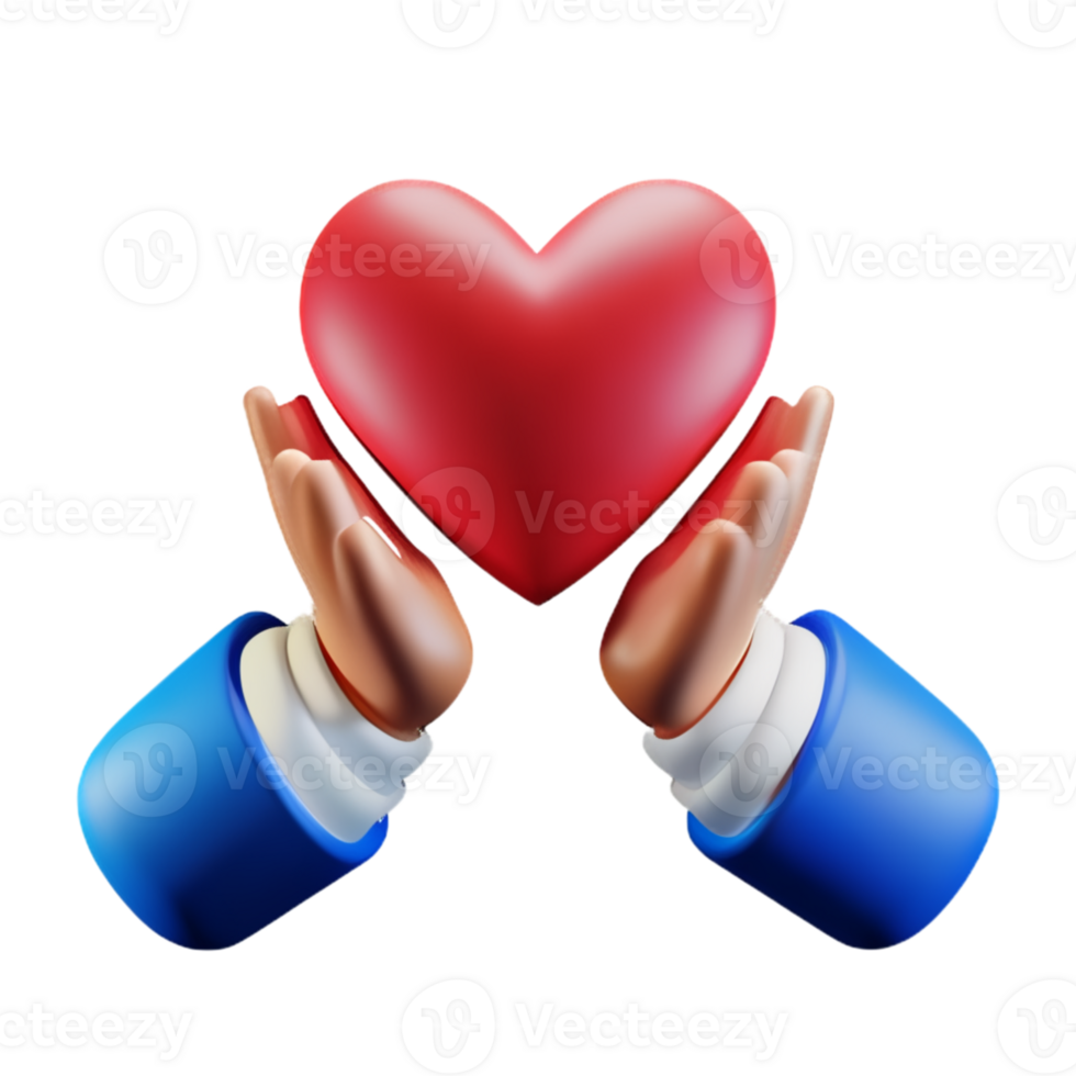 Hands Hugging Heart AI Generative png
