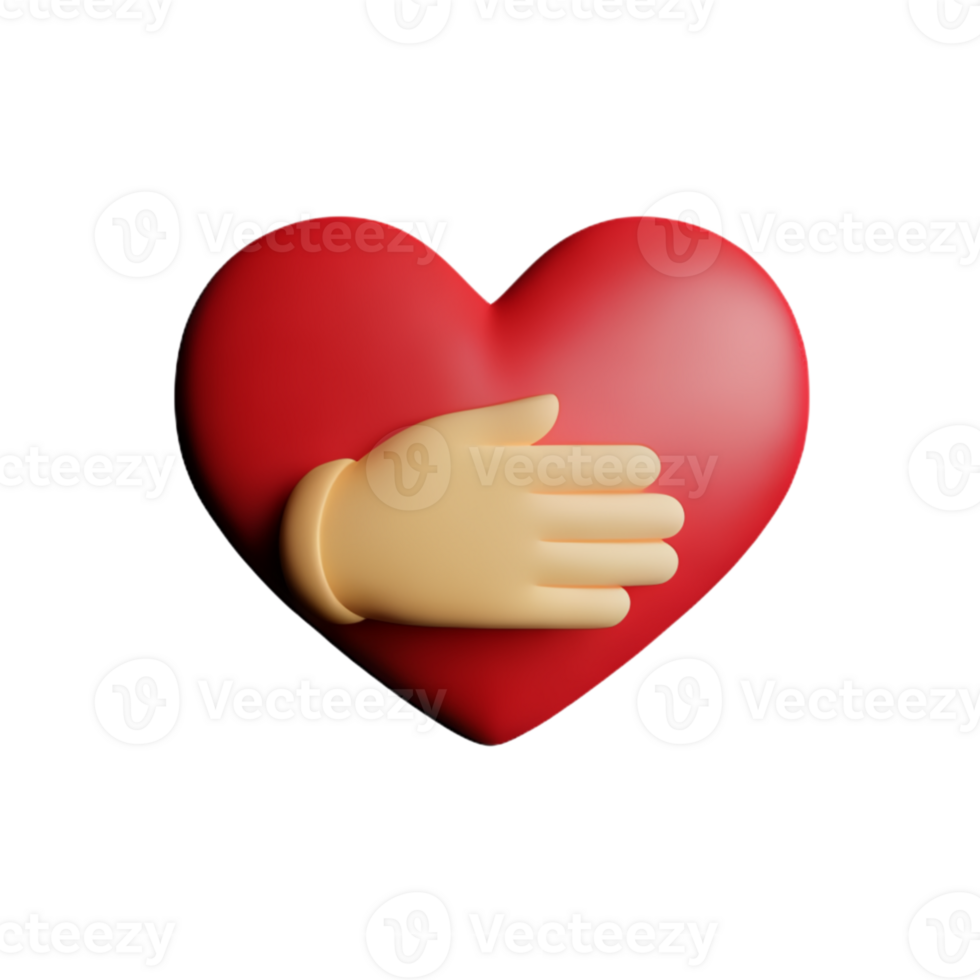 Hands Hugging Heart AI Generative png
